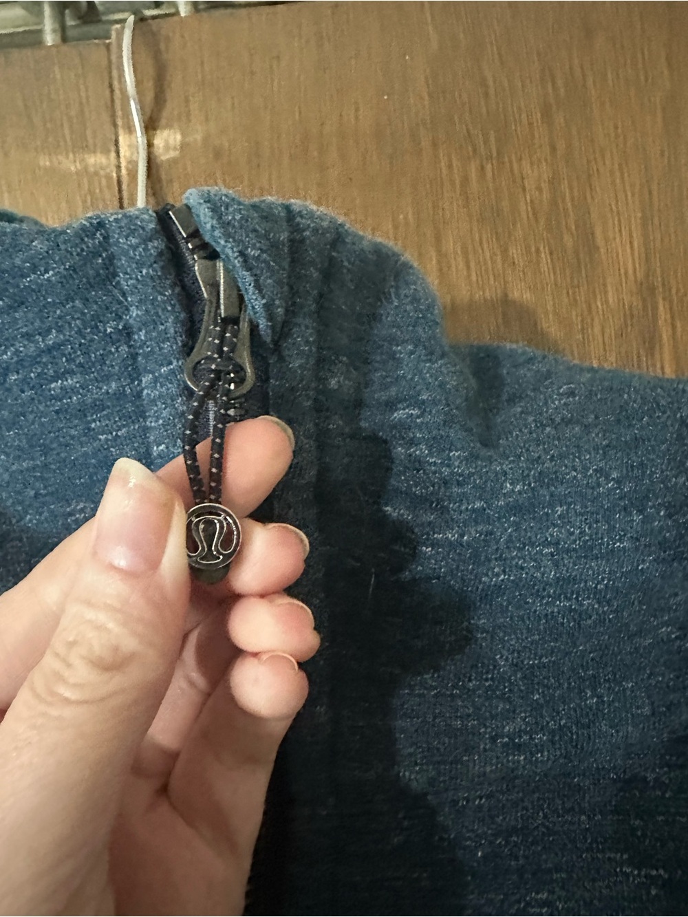 Lululemon Scuba Hoodie III Heathered Denim Alberta Lake Blue Green Hoodie Sz 12 - Picture 4 of 9